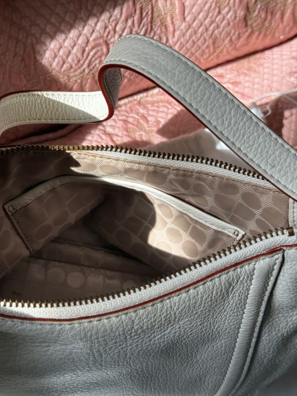 kate spade Cream Leather Shoulder Hobo with Tassel - Picture 9 of 10